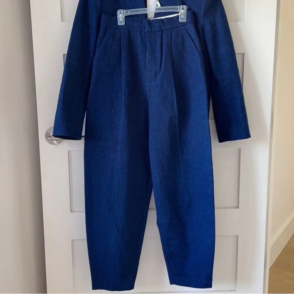 Zara matching denim set - blazer and pants_3